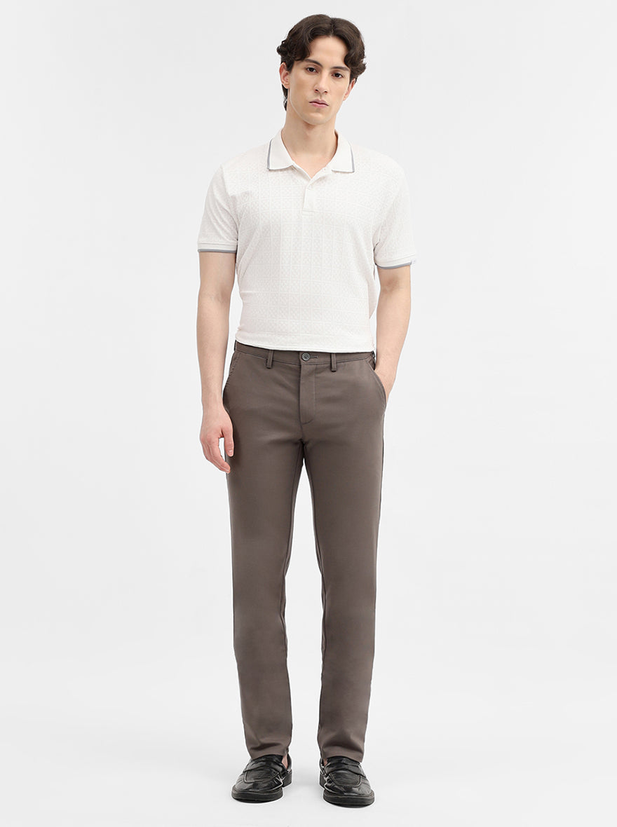 Grey Solid Uno Fit Casual Trouser | JadeBlue