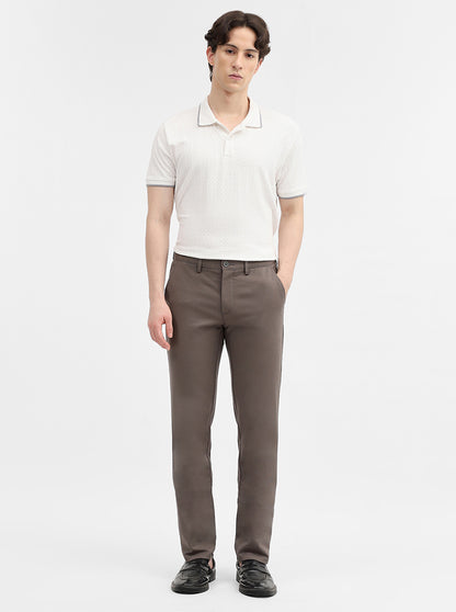 Grey Solid Uno Fit Casual Trouser | JadeBlue