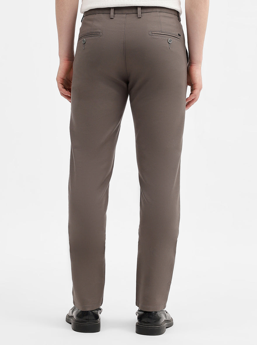 Grey Solid Uno Fit Casual Trouser | JadeBlue