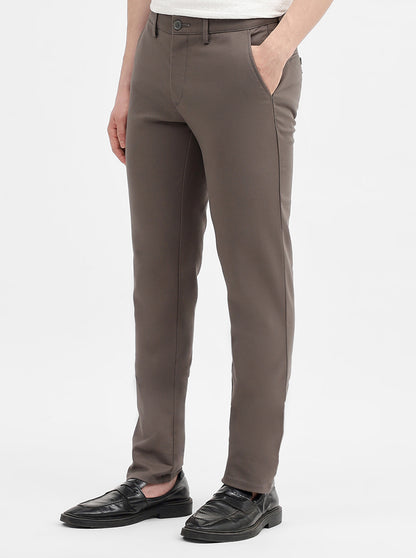 Grey Solid Uno Fit Casual Trouser | JadeBlue