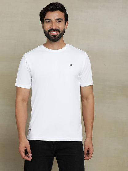 White Solid Slim fit T-Shirt | Jade Play