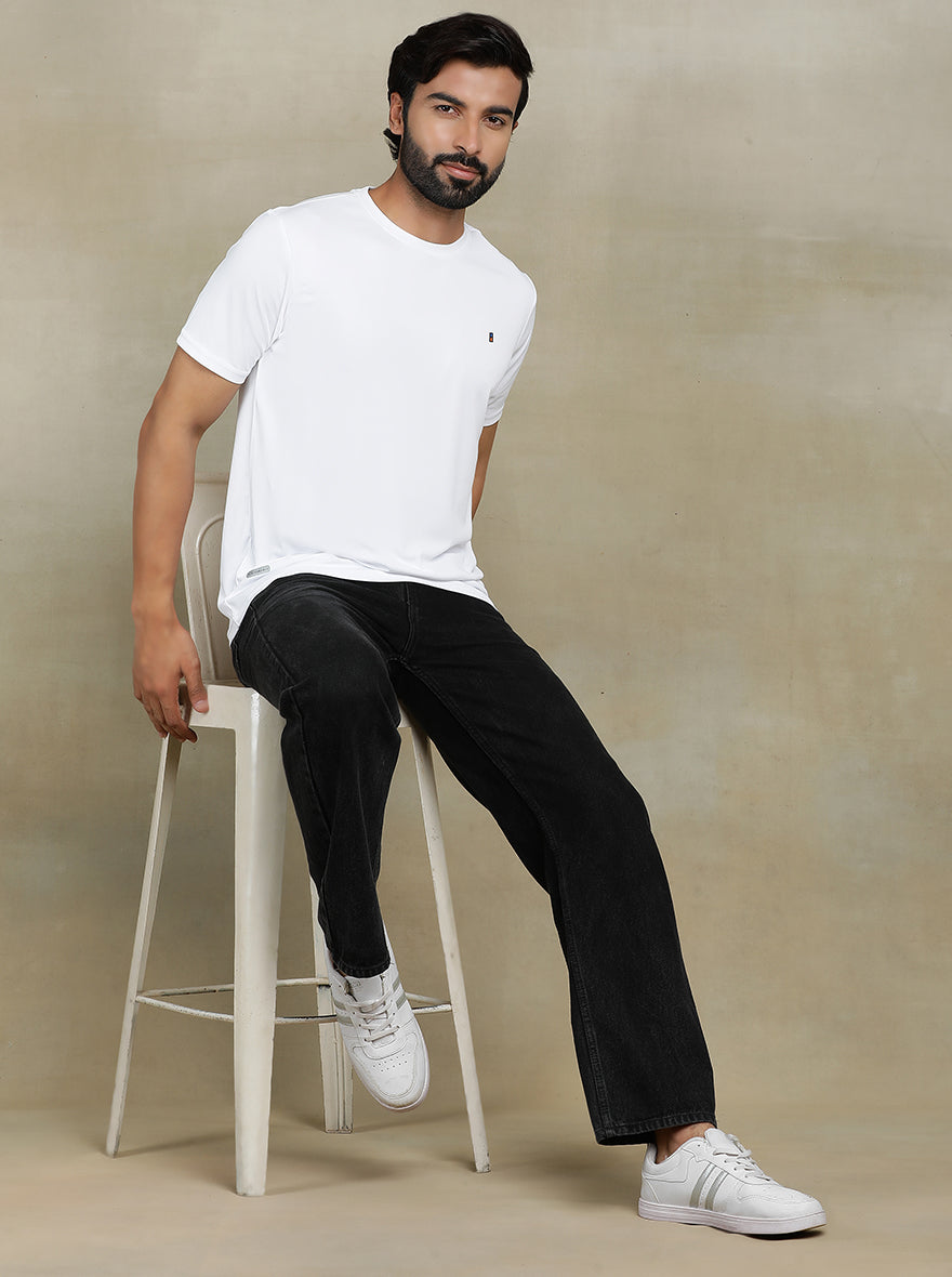 White Solid Slim fit T-Shirt | Jade Play