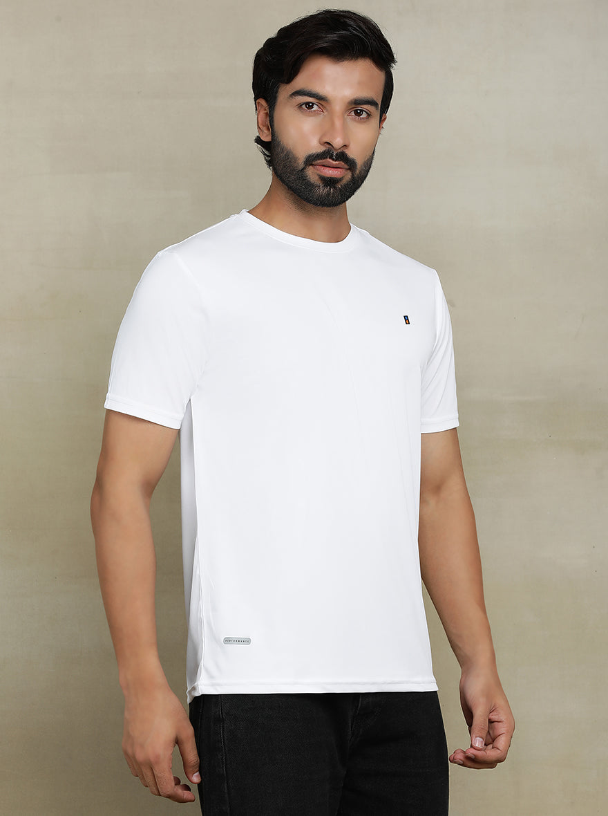 White Solid Slim fit T-Shirt | Jade Play