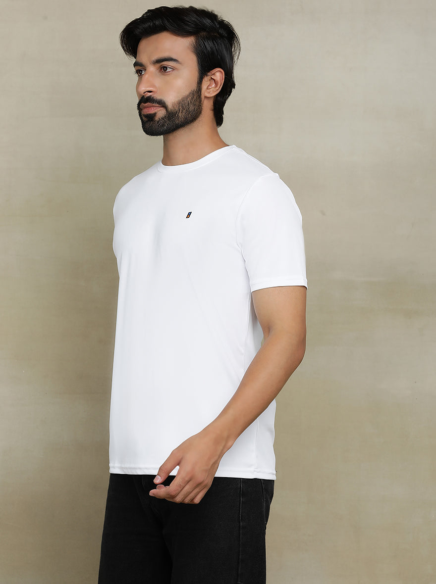 White Solid Slim fit T-Shirt | Jade Play