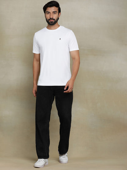 White Solid Slim fit T-Shirt | Jade Play