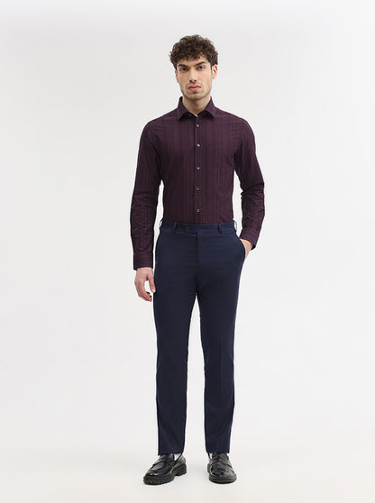 Maroon Checked Slim Fit Formal Shirt | JadeBlue Youth