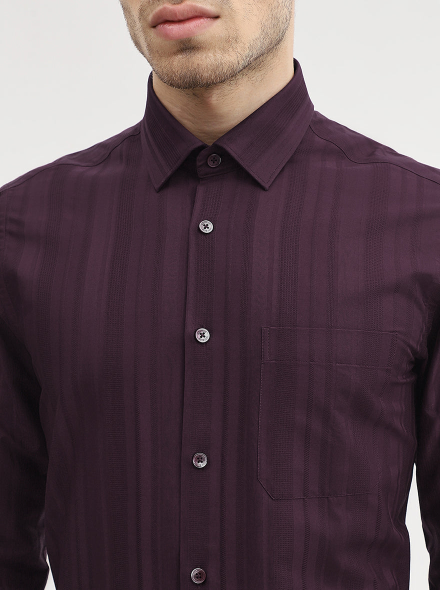 Maroon Checked Slim Fit Formal Shirt | JadeBlue Youth
