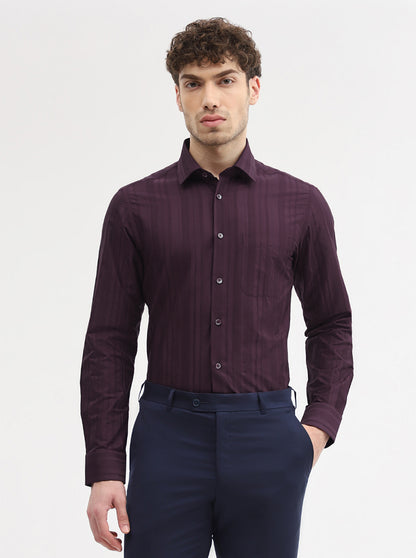 Maroon Checked Slim Fit Formal Shirt | JadeBlue Youth