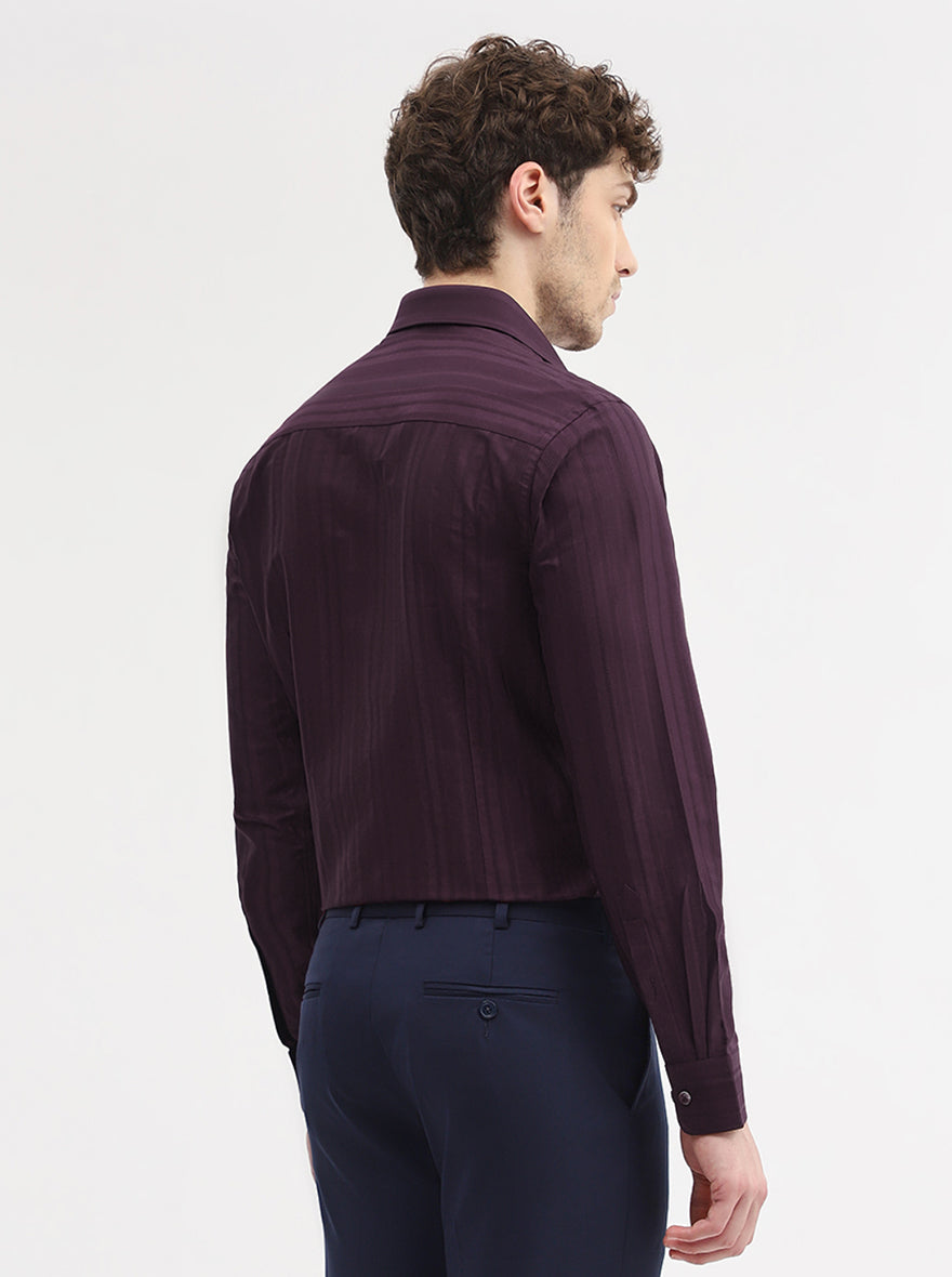 Maroon Checked Slim Fit Formal Shirt | JadeBlue Youth