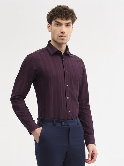 Maroon Checked Slim Fit Formal Shirt | JadeBlue Youth
