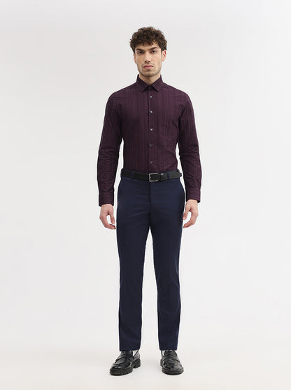 Maroon Checked Slim Fit Formal Shirt | JadeBlue Youth