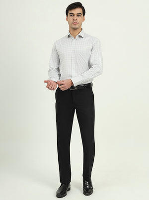 Grey Checked Regular Fit Formal Shirt | Greenfire