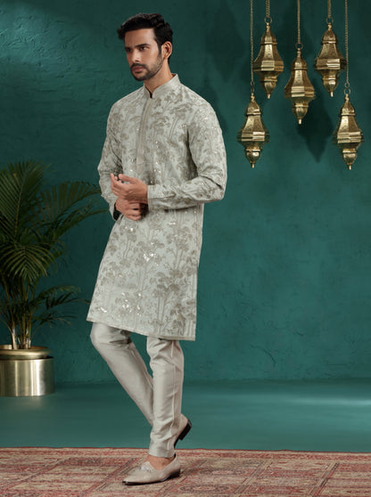 Sea Green Embroidered Kurta Pajama | TULA