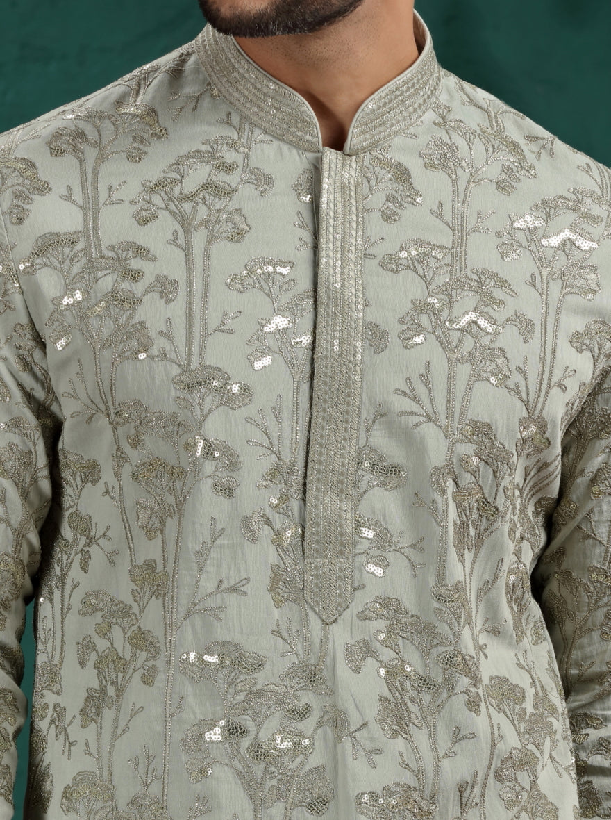 Sea Green Embroidered Kurta Pajama | TULA