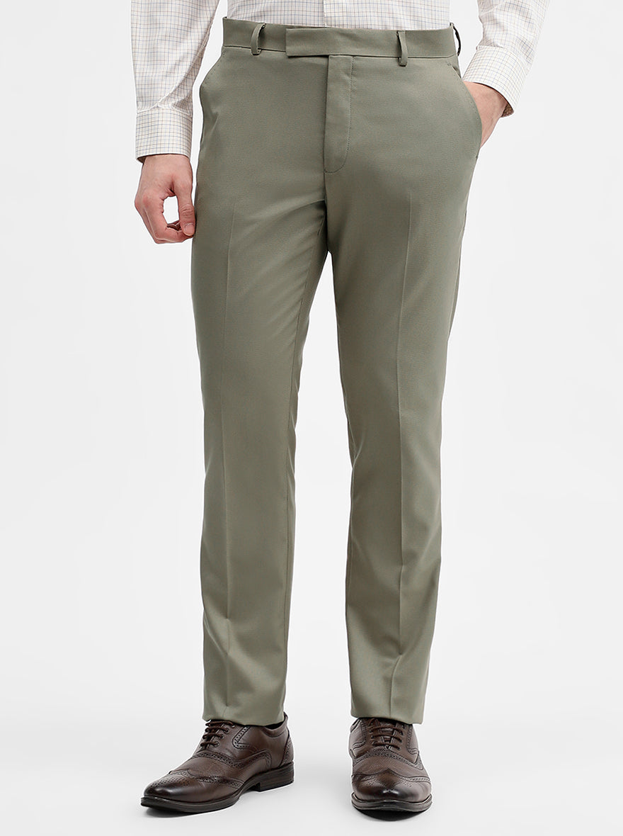 Fawn Solid Super Slim Fit Formal Trouser | Greenfibre
