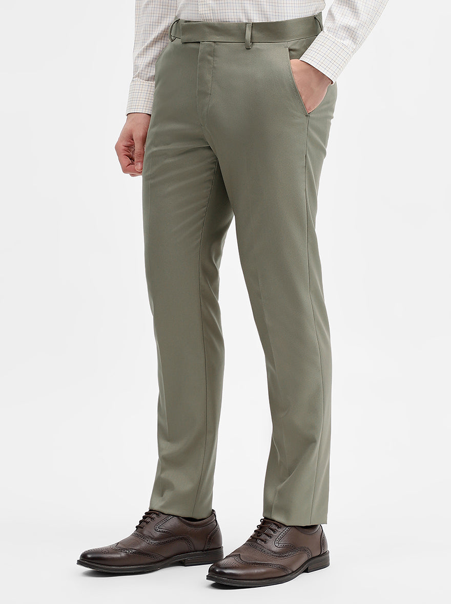 Fawn Solid Super Slim Fit Formal Trouser | Greenfibre