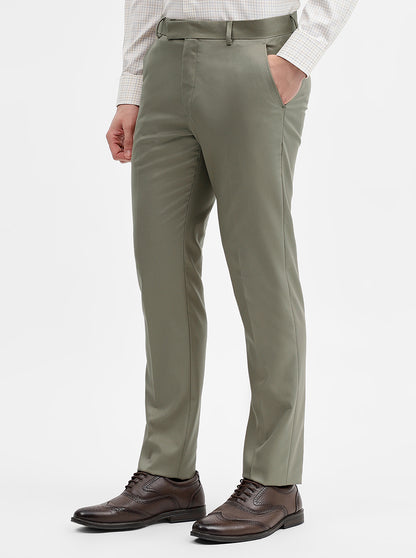 Fawn Solid Super Slim Fit Formal Trouser | Greenfibre