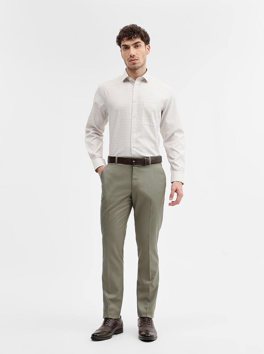 Fawn Solid Super Slim Fit Formal Trouser | Greenfibre