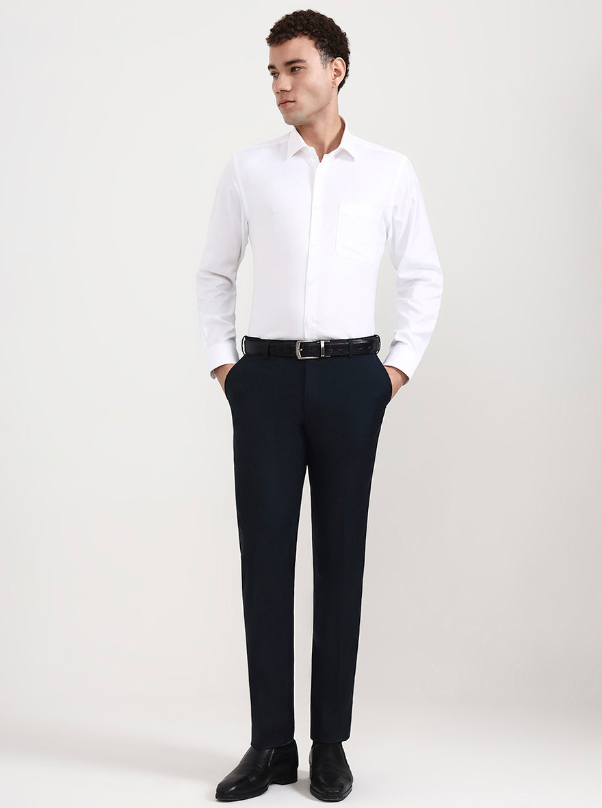White Solid Regular Fit Formal Shirt | JadeBlue
