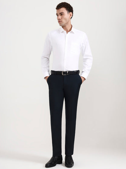 White Solid Regular Fit Formal Shirt | JadeBlue