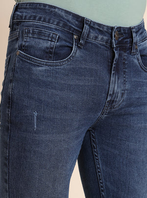 Indigo Blue Washed Narrow Fit Jeans | Greenfibre