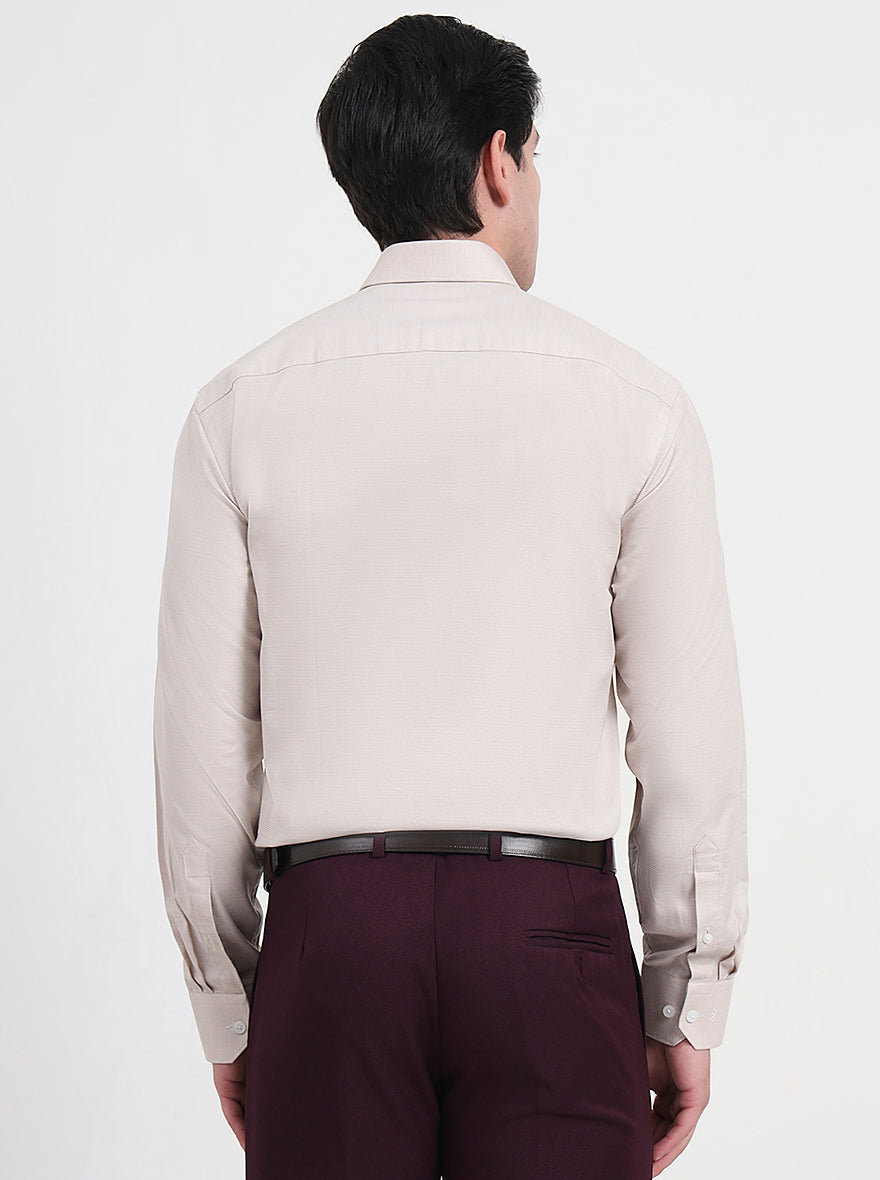 Fawn Solid Regular Fit Formal Shirt | JadeBlue