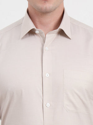 Fawn Solid Regular Fit Formal Shirt | JadeBlue