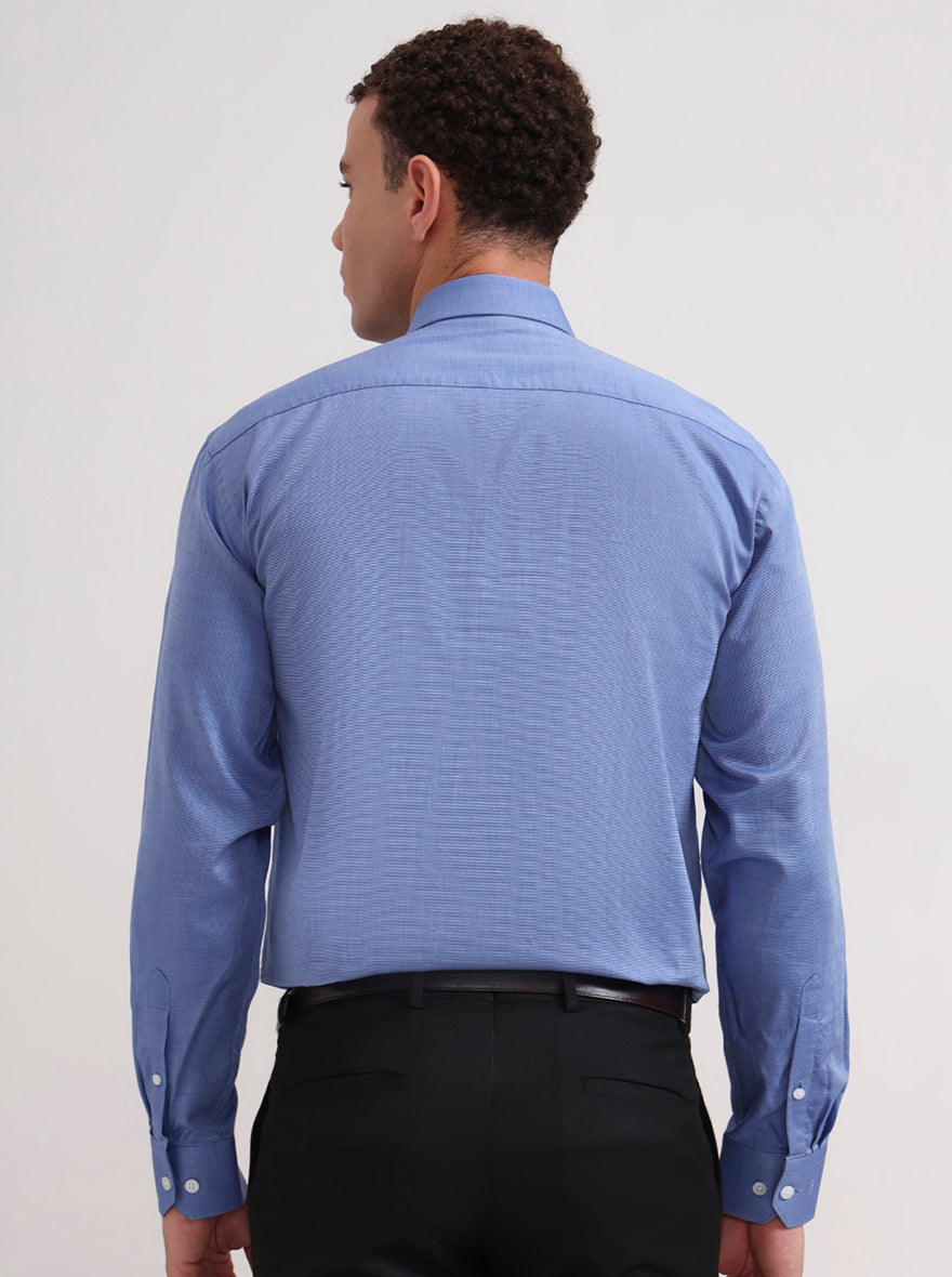 Raw Blue Solid Regular Fit Formal Shirt | JadeBlue