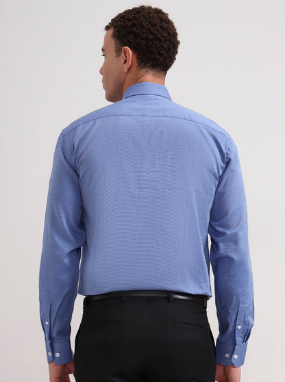 Raw Blue Solid Regular Fit Formal Shirt | JadeBlue