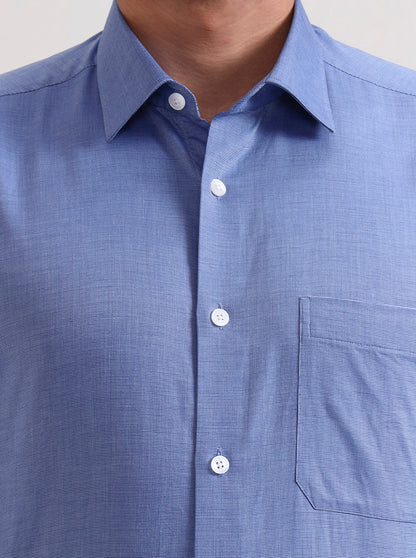 Raw Blue Solid Regular Fit Formal Shirt | JadeBlue