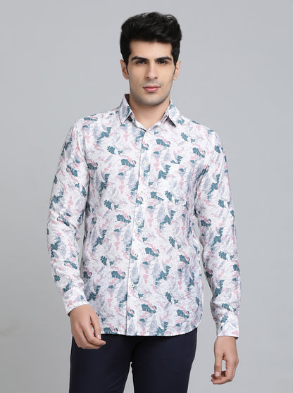 Multicolor Printed Slim Fit Casual Shirt | JadeBlue
