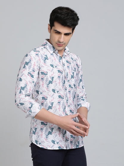 Multicolor Printed Slim Fit Casual Shirt | JadeBlue