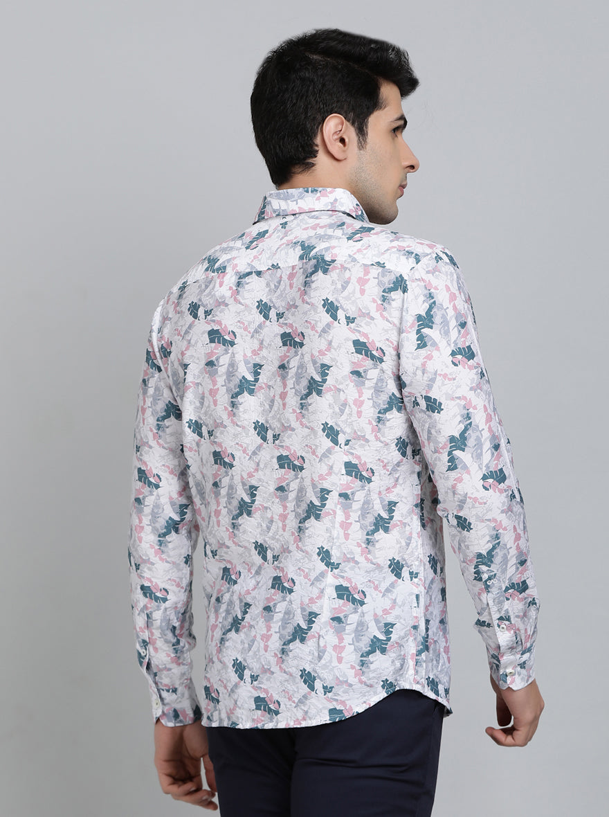 Multicolor Printed Slim Fit Casual Shirt | JadeBlue