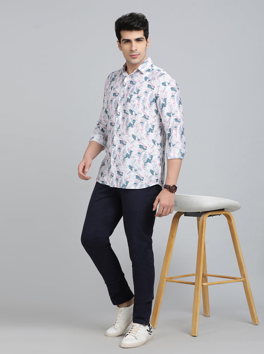 Multicolor Printed Slim Fit Casual Shirt | JadeBlue