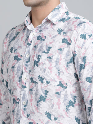 Multicolor Printed Slim Fit Casual Shirt | JadeBlue