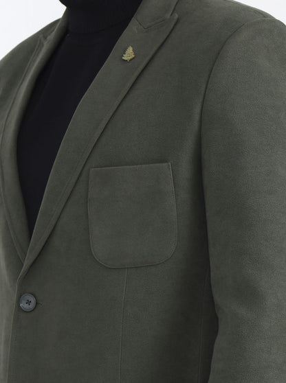 Green Solid Regular Fit Blazer | JB X JB