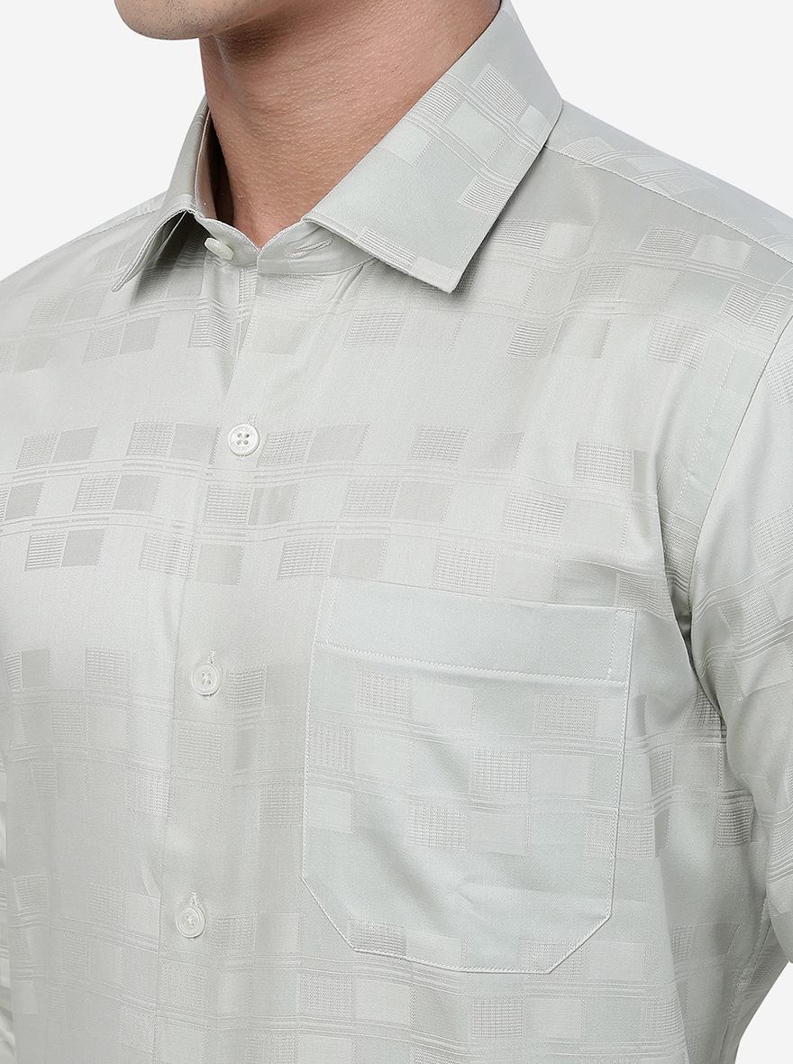 Light Green Solid Slim Fit Formal Shirt | JadeBlue Youth