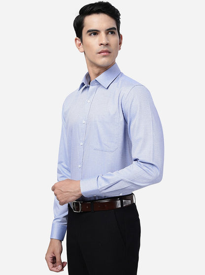 Blue Solid Slim Fit Formal Shirt | JadeBlue Youth