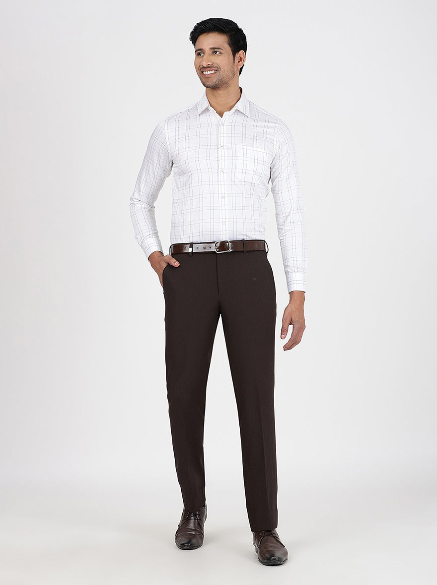 White Checked Slim Fit Formal Shirt | JadeBlue Youth