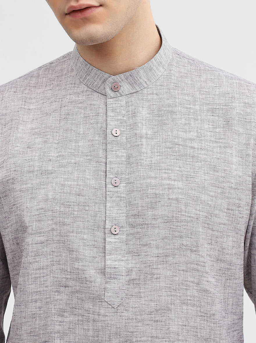 Grey Solid Modi Kurta | JadeBlue