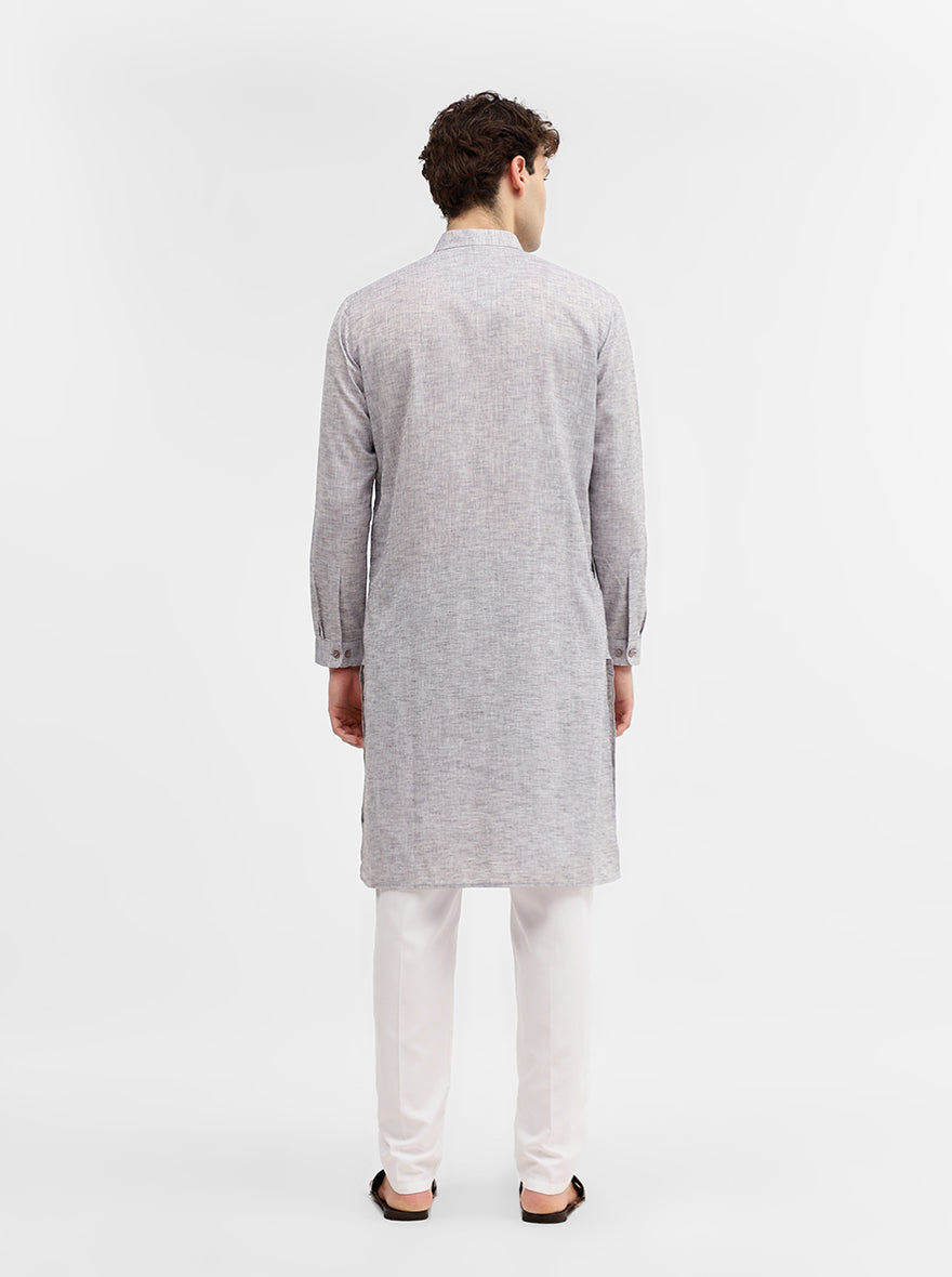 Grey Solid Modi Kurta | JadeBlue