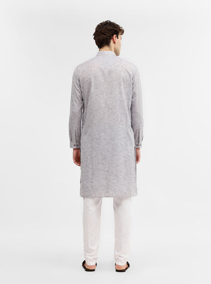 Grey Solid Modi Kurta | JadeBlue