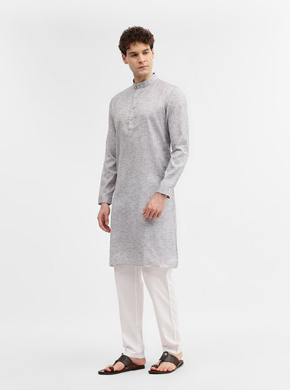 Grey Solid Modi Kurta | JadeBlue