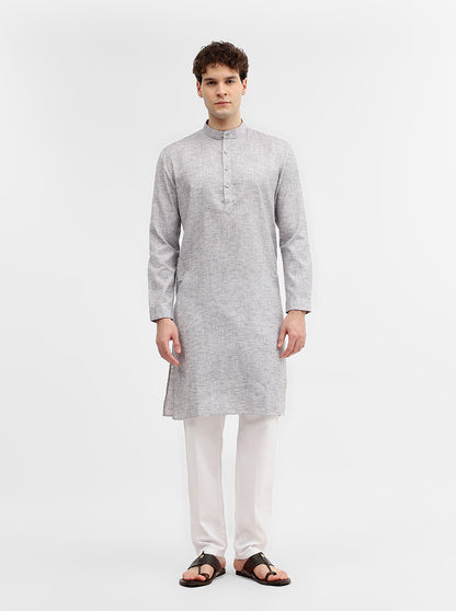 Grey Solid Modi Kurta | JadeBlue
