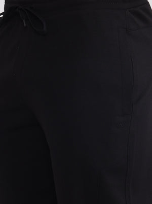 Black Solid Slim Fit Track Pant | JadeBlue