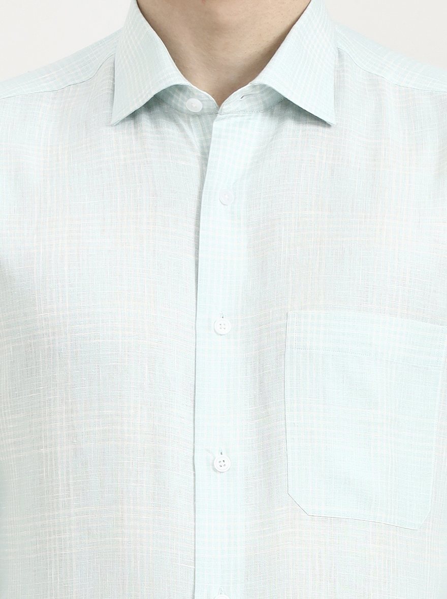 Blue Checked Slim Fit Formal Shirt | JadeBlue