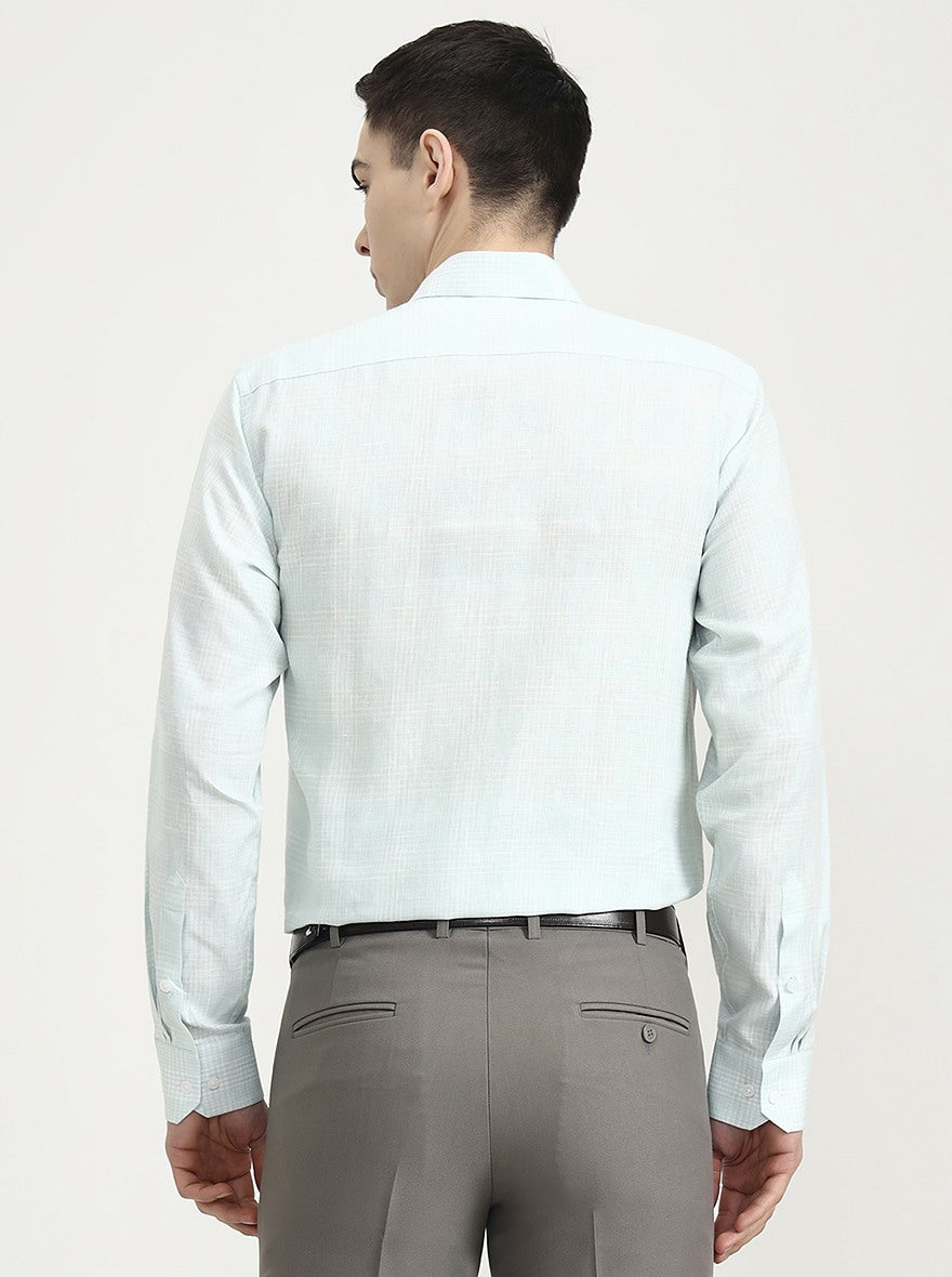 Blue Checked Slim Fit Formal Shirt | JadeBlue