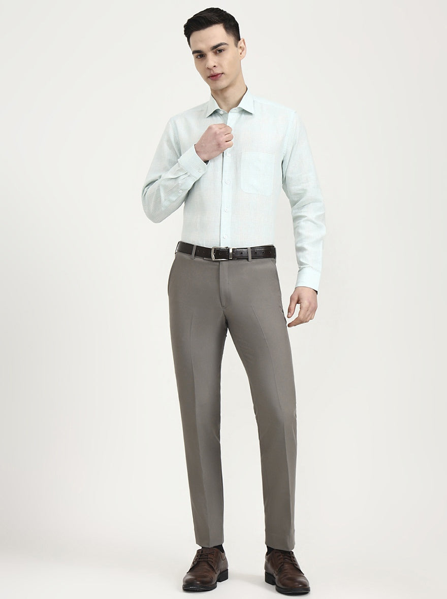 Blue Checked Slim Fit Formal Shirt | JadeBlue