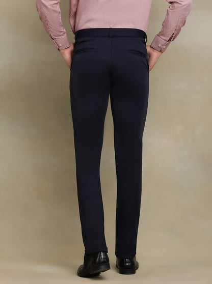 Blue Solid Slim fit Club Wear Trouser | JB Studio