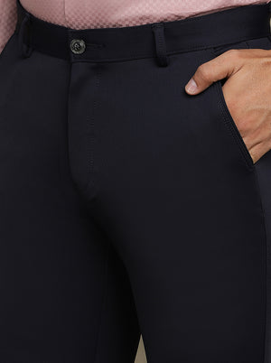 Blue Solid Slim fit Club Wear Trouser | JB Studio